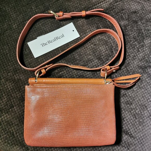 Alegra Camel/Gold Double Sided Lizard Crossbody #237 - Picture 12 of 15